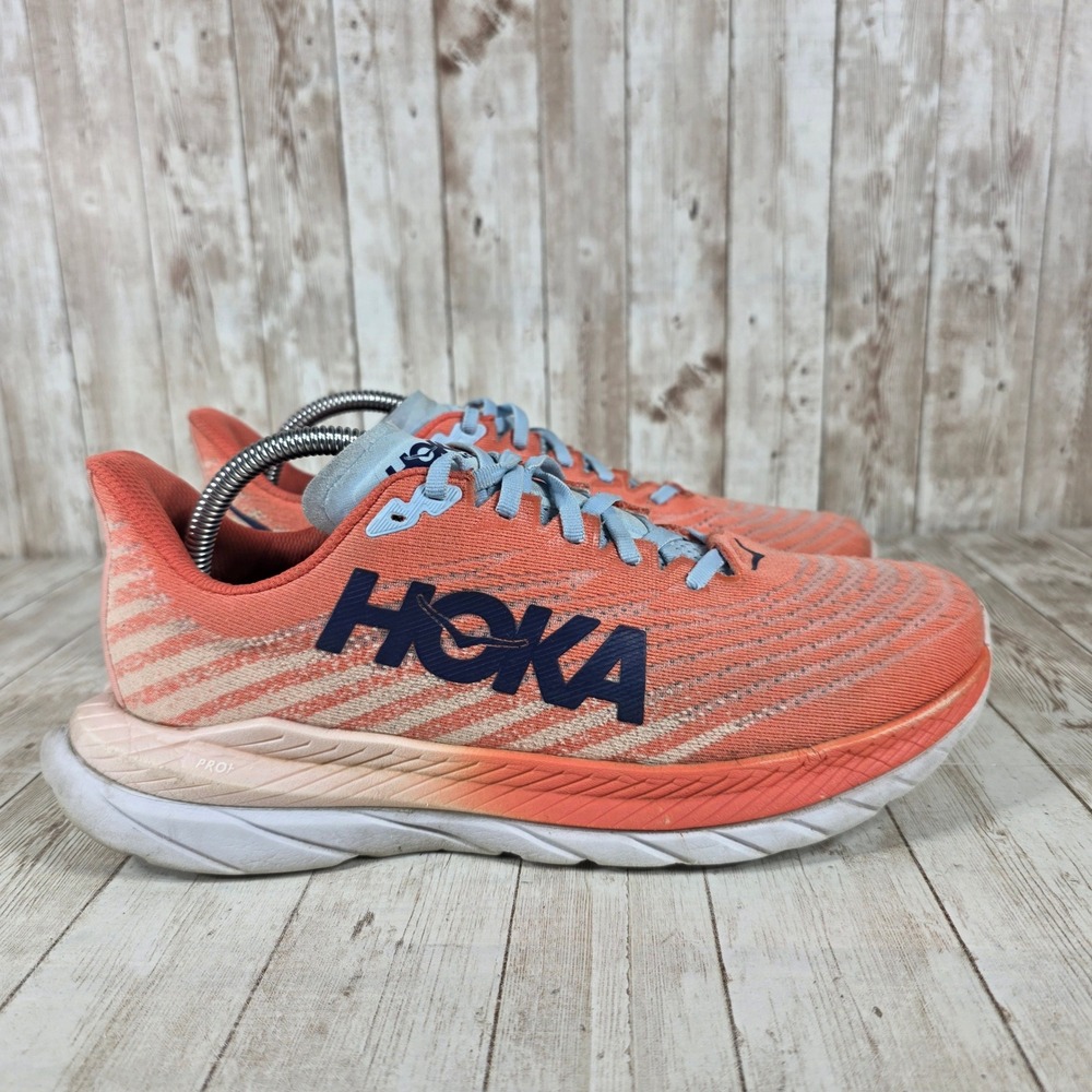 Hoka One One Mach‎ 5 Coral Blue Running Shoes Sneakers Women's Size 9.5